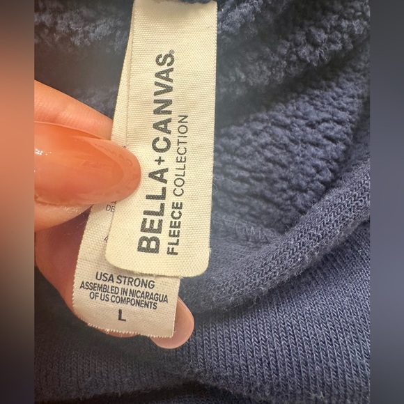 Bella Canvas Navy Fleece Hoodie - Picture 2 of 4